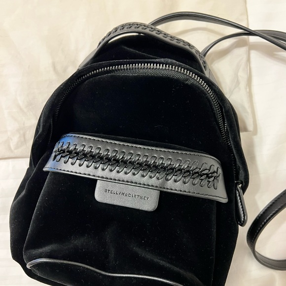 Stella McCartney Falabella Go Convertible Backpack Black Velvet Mini Bag Purse main image 6